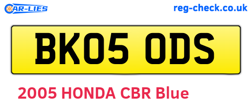 BK05ODS are the vehicle registration plates.