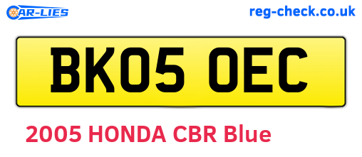 BK05OEC are the vehicle registration plates.
