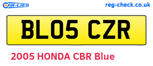 BL05CZR are the vehicle registration plates.