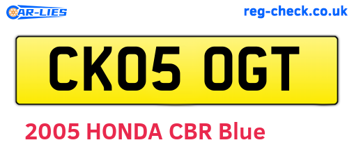 CK05OGT are the vehicle registration plates.