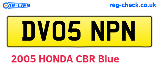 DV05NPN are the vehicle registration plates.