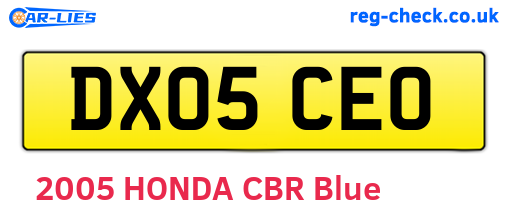 DX05CEO are the vehicle registration plates.