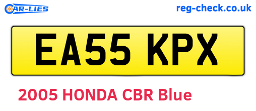 EA55KPX are the vehicle registration plates.