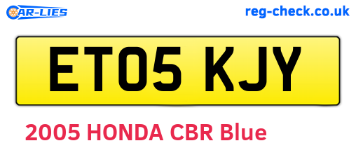 ET05KJY are the vehicle registration plates.
