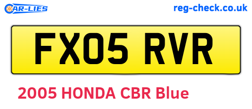 FX05RVR are the vehicle registration plates.