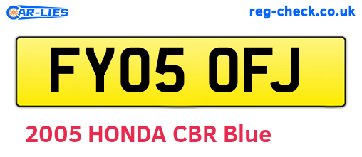 FY05OFJ are the vehicle registration plates.