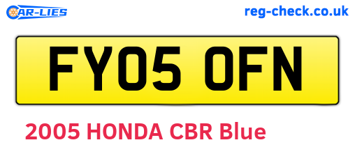 FY05OFN are the vehicle registration plates.