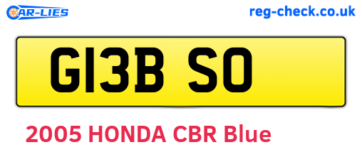 G13BSO are the vehicle registration plates.