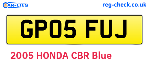 GP05FUJ are the vehicle registration plates.