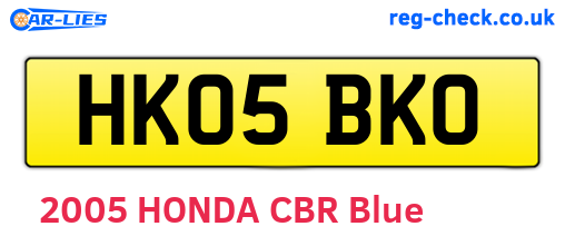 HK05BKO are the vehicle registration plates.