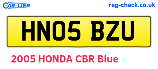HN05BZU are the vehicle registration plates.