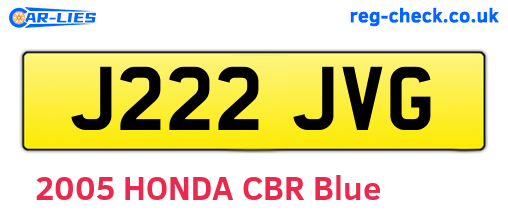 J222JVG are the vehicle registration plates.