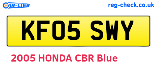 KF05SWY are the vehicle registration plates.