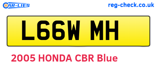 L66WMH are the vehicle registration plates.