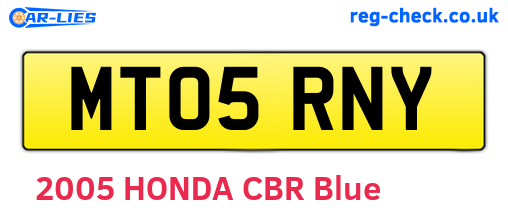 MT05RNY are the vehicle registration plates.