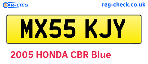 MX55KJY are the vehicle registration plates.