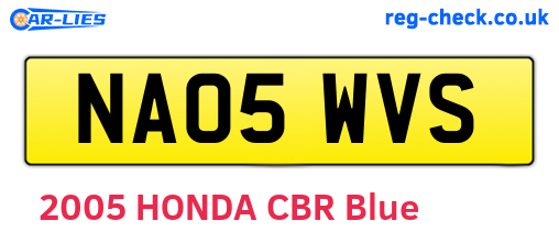 NA05WVS are the vehicle registration plates.