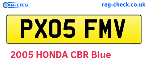 PX05FMV are the vehicle registration plates.
