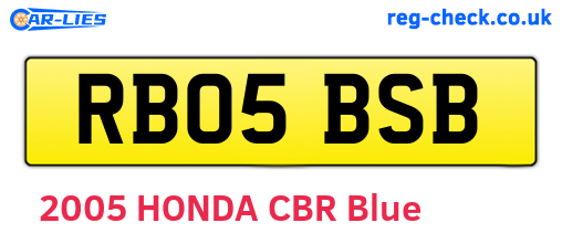RB05BSB are the vehicle registration plates.