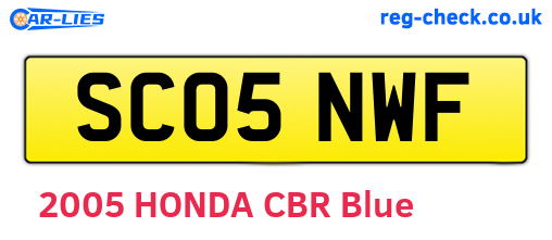 SC05NWF are the vehicle registration plates.