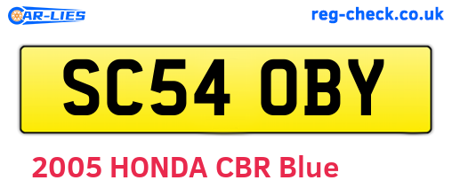 SC54OBY are the vehicle registration plates.