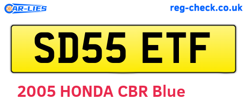 SD55ETF are the vehicle registration plates.