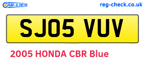 SJ05VUV are the vehicle registration plates.