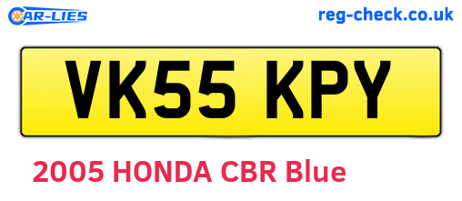 VK55KPY are the vehicle registration plates.