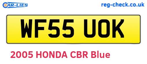 WF55UOK are the vehicle registration plates.
