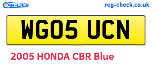 WG05UCN are the vehicle registration plates.