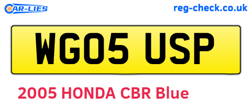 WG05USP are the vehicle registration plates.