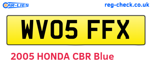 WV05FFX are the vehicle registration plates.