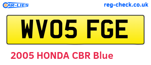WV05FGE are the vehicle registration plates.