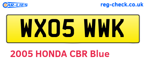 WX05WWK are the vehicle registration plates.