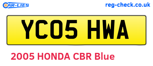 YC05HWA are the vehicle registration plates.