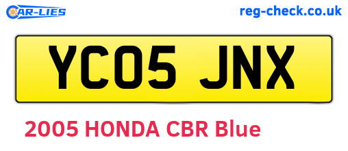 YC05JNX are the vehicle registration plates.