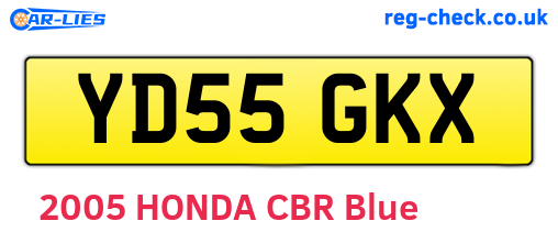 YD55GKX are the vehicle registration plates.
