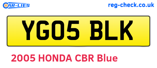 YG05BLK are the vehicle registration plates.