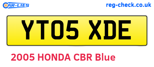 YT05XDE are the vehicle registration plates.