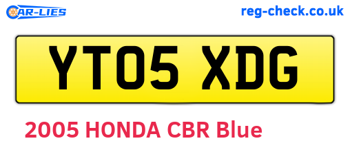 YT05XDG are the vehicle registration plates.