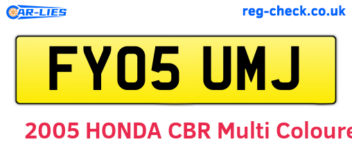 FY05UMJ are the vehicle registration plates.