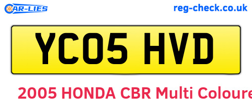 YC05HVD are the vehicle registration plates.