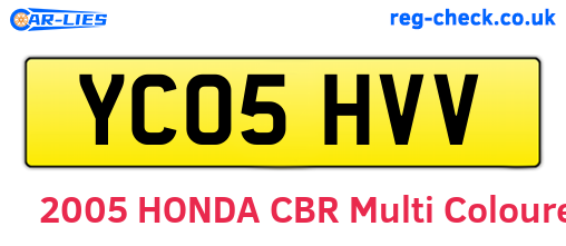 YC05HVV are the vehicle registration plates.