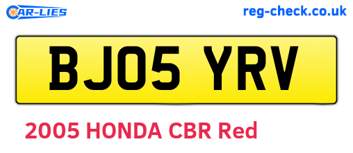 BJ05YRV are the vehicle registration plates.