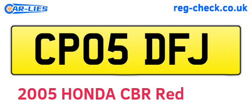 CP05DFJ are the vehicle registration plates.