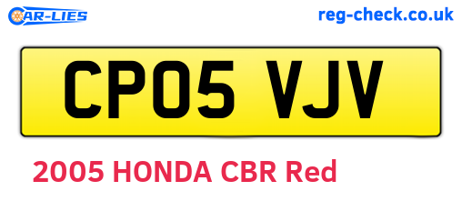 CP05VJV are the vehicle registration plates.