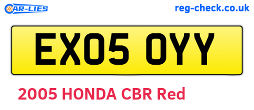 EX05OYY are the vehicle registration plates.