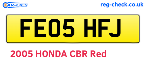 FE05HFJ are the vehicle registration plates.