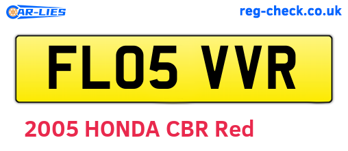 FL05VVR are the vehicle registration plates.