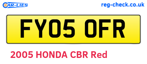 FY05OFR are the vehicle registration plates.